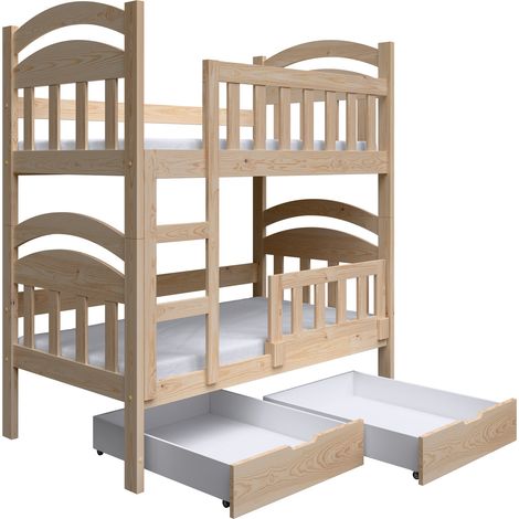 Selsey Dopio - Lit superposé avec matelas - 90x200 cm - Chêne (1/5)
