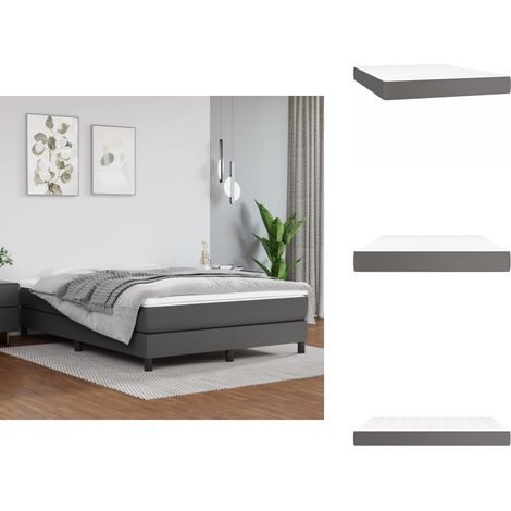 Matelas de lit à ressorts ensachés Gris 140x200x20cm Similicuir - Matelas - Matelas À Ressorts Ensachés - Matelas Similicuir - Literie - Chambre À Coucher (1/5)