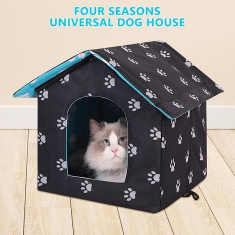 Maison Pour Chat Exterieur - Tissu Oxford Impermeable - 45x43x40 cm - Pliable Et Isolante - 1 Piece (1/4)