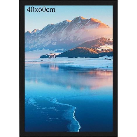 Bilderrahmen 40x60cm Holz Schwarz Wandmontiert Schwarz 1 x (40x60) (1/5)