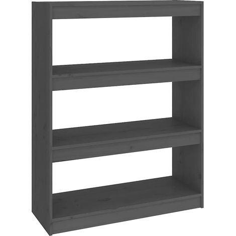Maison Exclusive - Libreria/Divisorio Grigio 80x30x103,5 cm in Massello di Pino (1/5)