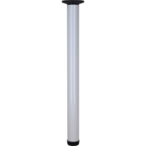Gamba per tavolo, barra e piano di lavoro ZOOM rotonda bianca regolabile, D. 60 x 730 a 1100 mm (1/4)