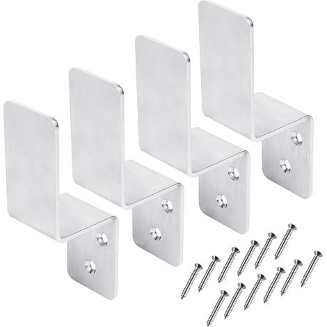 Lot de 2 supports de verrouillage de porte en forme de Z pour verrou de porte de sécurité - Très résistants - Pour portes en bois de 2 x 4 (1/5)