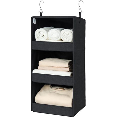 Rangement Suspendu, Étagère Suspendue Pliable, Organiseur de Rangement à 3 Compartiments, Organiseur de Vêtement, Rangement pour Placard, Armoire, Portant, Organisateur Suspendu, Gris (1/5)