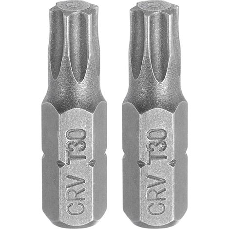 2pcs Torx Screwdriver Bits, Hex Shank, 1/4" T30 Head, 1" Length, CR-V Steel, 6 Points, Safety Drill Bits for Repair Work, Electric Screwdriver (1/5)