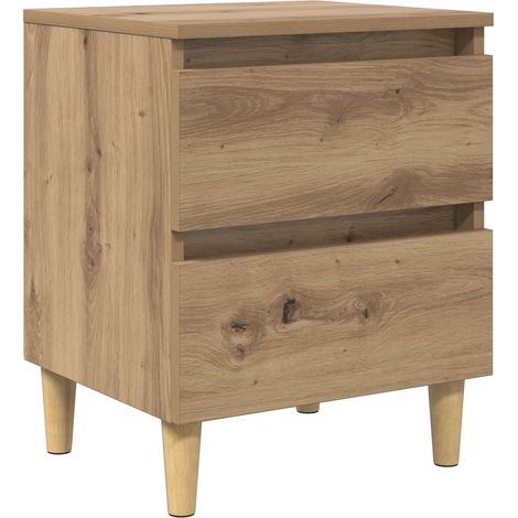 Mueble de cama con cajón Roble artesanal 40 x 35 x 50 cm vidaXL
