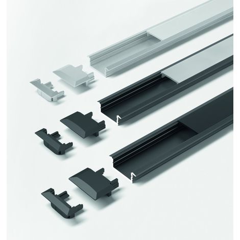 Halemeier ChannelLine C Schwarz/Opal L=3000mm Alu-und Abdeckprofil