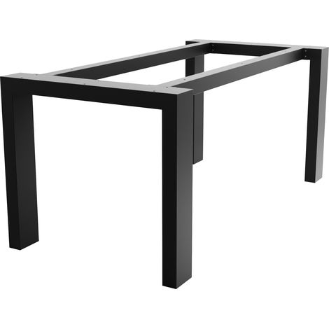 MetaloPro Tischbein Etamin Extreme – Schwarze Metallkonstruktion Mit Rechteckigem Rahmen Im Industrial-Stil Für Ess- Und Arbeitstische - 180x80x72cm