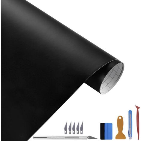 Auto Folie Schwarz Matt 30x300cm Selbstklebend Blasenfrei für Auto Motorrad (1/5)