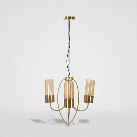 Lámpara colgante de 3 luces en hierro y vidrio Versailles (1/5)