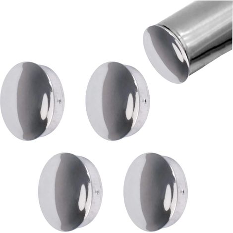 4 pièces 40 mm/1,57 pouces Embouts ronds en acier inoxydable 304 pour main courante d'escalier (argent) (1/5)