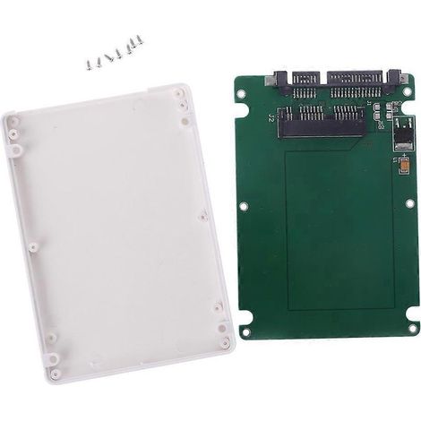 Adaptateur convertisseur SSD Micro SATA 16 broches 1,8" vers disque dur SATA 22 broches 2,5" avec botier (1/5)