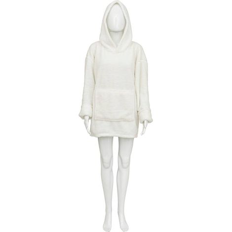 Sudadera con capucha a cuadros franela peluche Blanco Talla única - Atmosphera créateur d'intérieur
