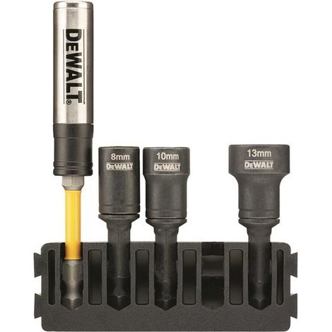 DEWALT 5pc Nutdriver 8mm 10mm 13mm Magnetic Torsion Bit Holder DEWDT70827QZ (1/2)