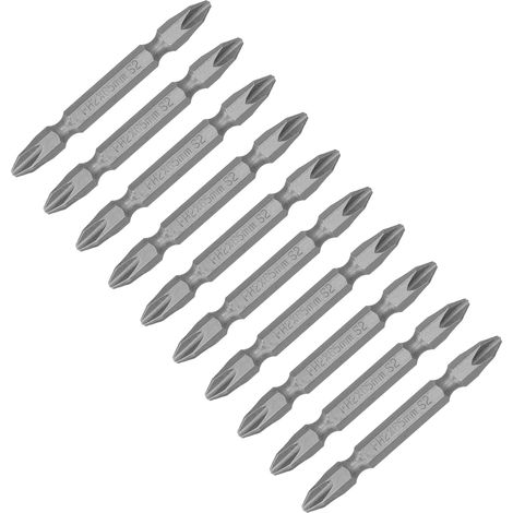 Embouts de tournevis PH2 65 mm, tête de tournevis magnétique électrique S2 à double tête cruciforme (sablage) (1/5)