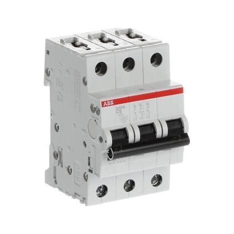 Disjoncteur S203L 3P 6A Courbe C Raccordement à vis - 6KA (3Modules) 2CDS243701R0064 ABB 350333