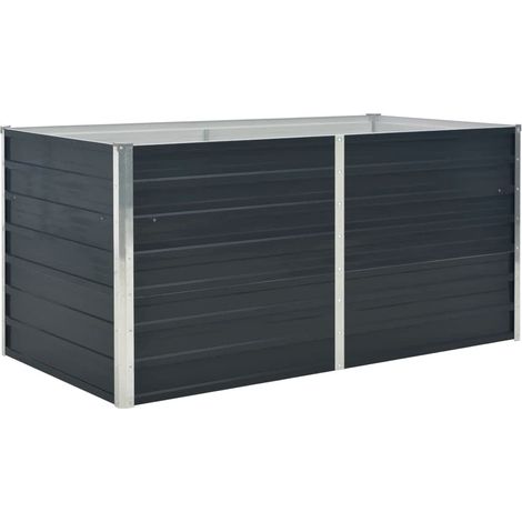 Jardinière, Pot de Fleurs d'extérieur, Lit surélevé Anthracite 160x80x77 cm Acier galvanisé OIB7959E (1/5)