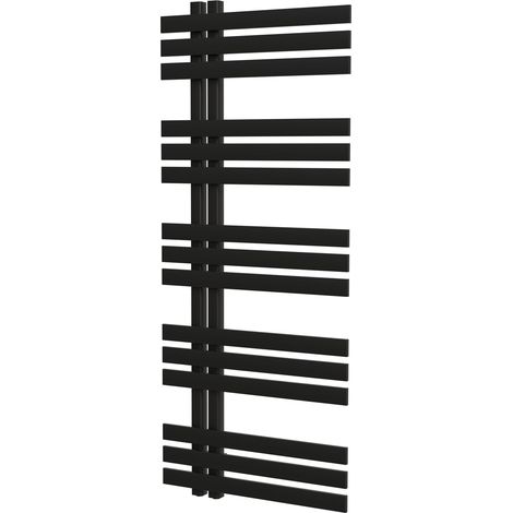 Schulte Design-Heizkörper IGNIS, 120 x 50 cm, Strukturschwarz, seitlich versetzter Mittelanschluss (1/2)