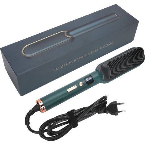 Brosse Lisseuse Cheveux 3 Vitesses avec Ions Négatifs - Lissage et Bouclage - Prise EU 220V (1/5)