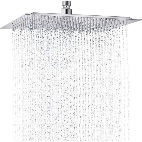 Pommeau De Douche - 20 Cm Carré - Acier Inoxydable 304 - Rotation 180° - Raccord 1/2 Pouces - 1 Pièce (1/5)