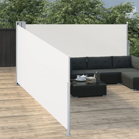 Auvent latéral rétractable Paravent extérieur Brise Vue Rétractable pour Jardin, Balcon, terrasse Crème 100 x 1000 cm NDTN5743057 (1/5)