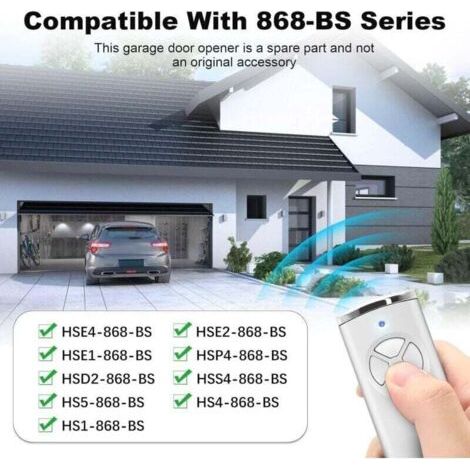 NALOOKAMIC Lot de 2 émetteurs manuels compatibles avec Hörmann - Ouverture de porte de garage - Avec 4 fonctions - Compatible avec Hörmann HSE2-868-BS, HSE-4-868-BS, HS1-868-BS, HSS4-868-BS - Blanc 45