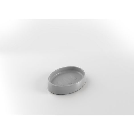 Porte-savonsavon à poser gris brouillard en porcelaine mod. Bird (1/2)