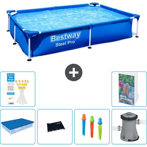 Bestway Steel Pro Rechteckig - 221x150x43 cm - 7-teilig  S37 (1/5)