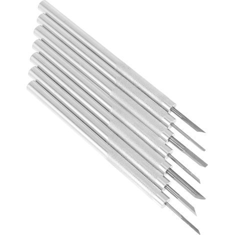 Ensemble de 7 Couteaux de Gravure sur Bois en Alliage D'aluminium pour Travaux de Sculpture et Bricolage sur Bois, Outils Précis pour Débutants et Artisans (1/5)