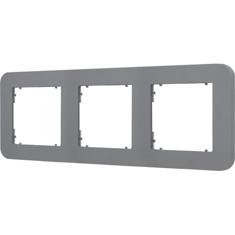 Marco triple para mini interruptores y enchufes Karlik, redondeado, gris mate 27MRTZ-3 (1/4)