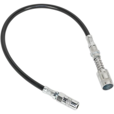 Sealey Flexible Rubber Grease Gun Delivery Hose with 4-Jaw Connector & Quick Release Coupling 450mm GGSF450 (1/2)