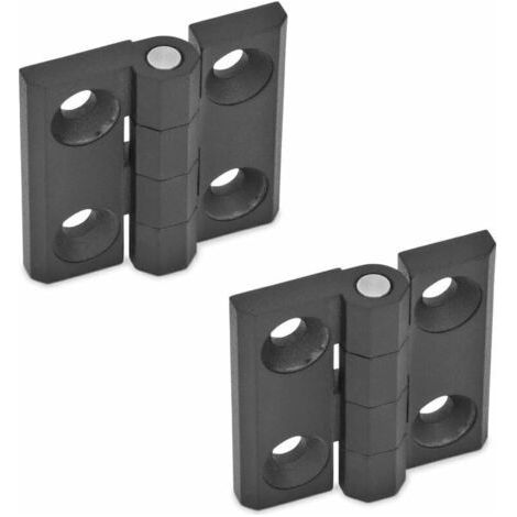 Flat Folding Hinge Hole, Zinc Alloy Hinge, Heavy Duty Door Hinge, Suitable for Fixed Door, Front Door, Bedroom Door, Garden Door, 2pcs 4040mm Black (1/4)