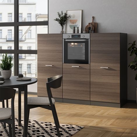 Bloque de cocina R-Line, Gris noble/antracita, 180 cm sin encimera, Vicco (1/5)