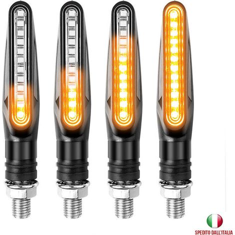 DISCORAMA 4X FRECCE MOTO UNIVERSALI 12 LED SMD INDICATORE DIREZIONE LAMPAGGIANTI 12W