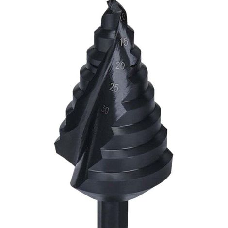 10 mm–45 mm Titanbeschichteter HSS-Stahl-Spiralnut-Stufenkegelbohrer für Aluminium, Kupfer und Edelstahl.
