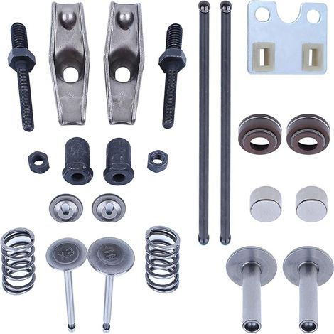 Générateur Moteur Tige de poussée de soupape pour Honda GX340 GX390 188F 5KW avec Plaque de guidage Pivot de culbuteur avec Écrous de réglage Joint de tige de poussoir de soupape Valve de rotation Kit (1/5)