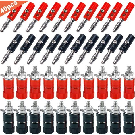 APEX 40Pcs Premium 4mm Banane Prise Connecteur Kit, pour Haut-Parleur, Audio/Vidéo Récepteur (1/5)