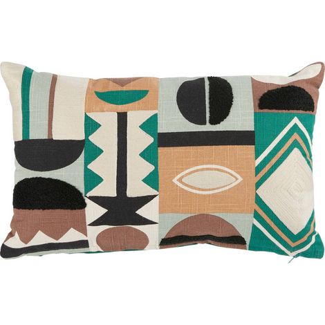 Coussin Décoratif Brodé Malakite 30x50 Vert Atmosphera (1/5)
