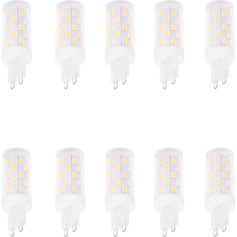 Lot de 10 ampoules LED G9 4W 33 LED à économie d'énergie pour plafonnier, applique murale ou lampe de table (lumière blanche) (1/5)