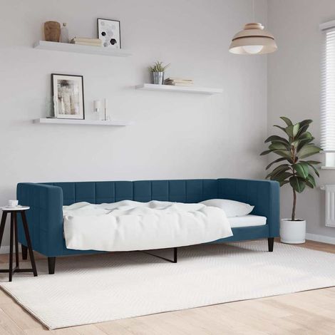 Lit de repos sans matelas bleu 80x200 cm velours (1/5)