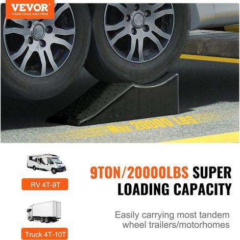 Rampe d’Accès Voiture, 1 Rampe à Profil Bas, Capacité de Chargement de 9 tonnes, Rampe de Voiture de Hauteur de Levage 14 cm, Rampe… (1/5)