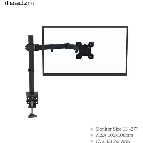Movable Desktop TV Stand for 13-27 Inch Screens, 8Kg Capacity, 100x100 VESA, 90° Tilt, 360° Rotation, 180° Swivel