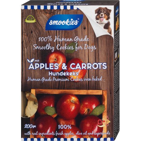 Smookies Apfel & Karotte, 200g - ein Keks, den Hunde lieben