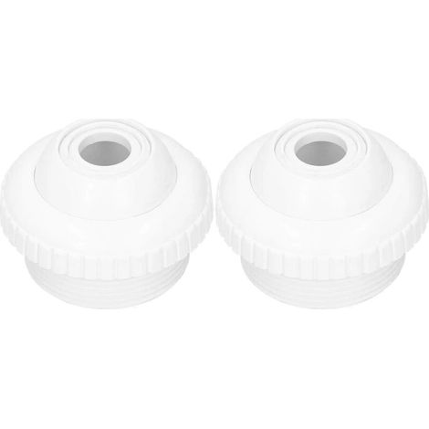 Buse de refoulement 2 pièces - Buse d'écumoire pour piscines à parois en acier - Buse de refoulement avec tête pivotante - Accessoires de piscine - Filetage extérieur 1,5 pouce - Blanc (1/5)