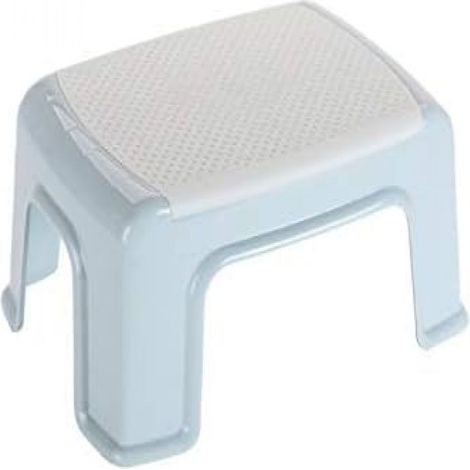 Tabouret - Plastique PP - 27 x 19 x 16 cm - Antidérapant - Charge Max 120 kg - Pour Maison Bureau Salon Salle de Bain Chambre - Bleu Clair - 1 Pièce