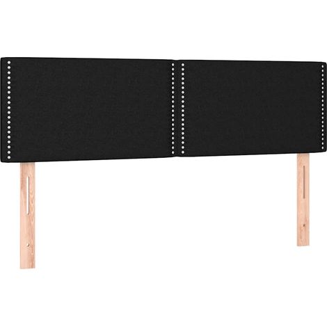 Maison Exclusive - Cabeceros tela negro 144x5x78/88 cm (1/5)