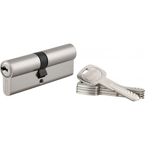 Thirard – Cylindre de serrure double entrée Trafic 6 – 40x45mm nickel – Anti-arrachement, anti-perçage, 6 goupilles, 5 clés