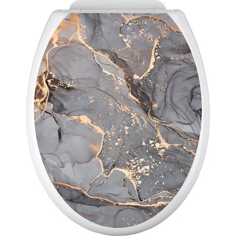 Stickers Abattant WC - Effet Marbré - 35x43 cm - Adhésif BRILLANT (1/2)