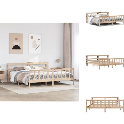 Massivholzbett ohne Matratze 180x200 Kiefernholz - Bettrahmen - Bettgestell - Bett - Doppelbett (1/5)