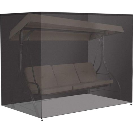 Schutzhülle für 3-Sitzer-Schaukelstuhl 220 x 125 x 170 cm, 210D Oxford-Gewebe, winterfest, wasserdicht, schwarz (1/4)